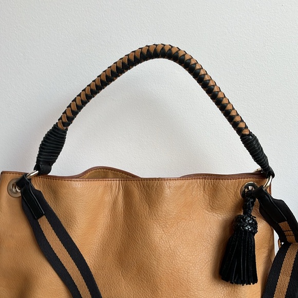 NEW Mark & Graham genuine soft leather tote cognac tan interchangeable handles - Picture 3 of 16